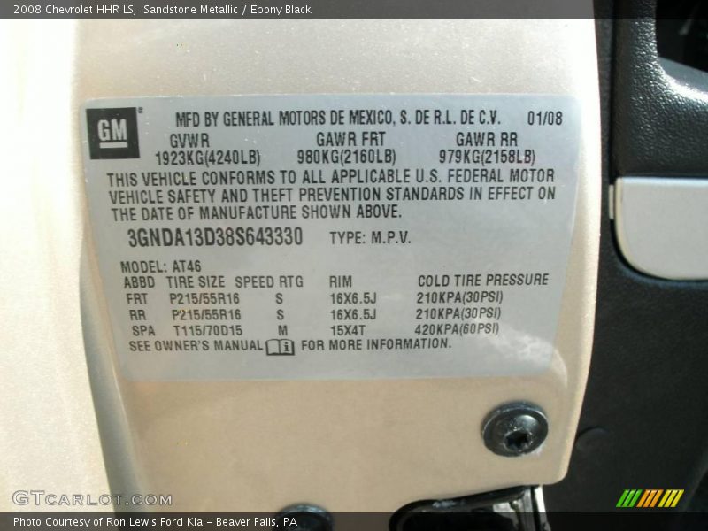 Sandstone Metallic / Ebony Black 2008 Chevrolet HHR LS
