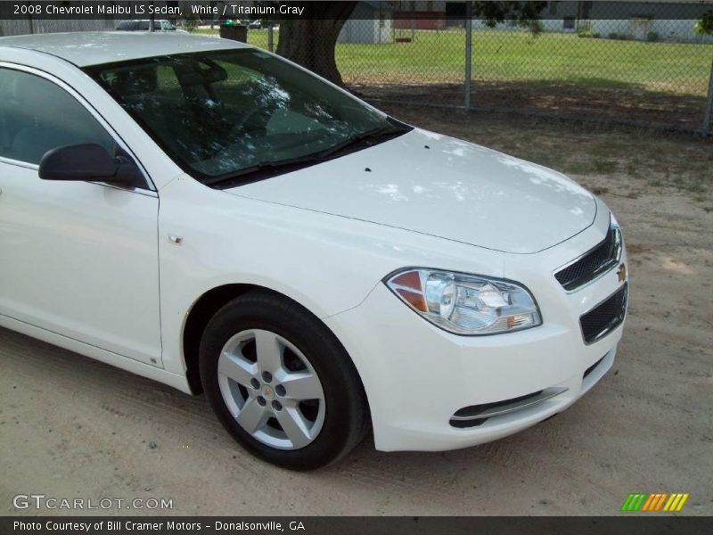 White / Titanium Gray 2008 Chevrolet Malibu LS Sedan