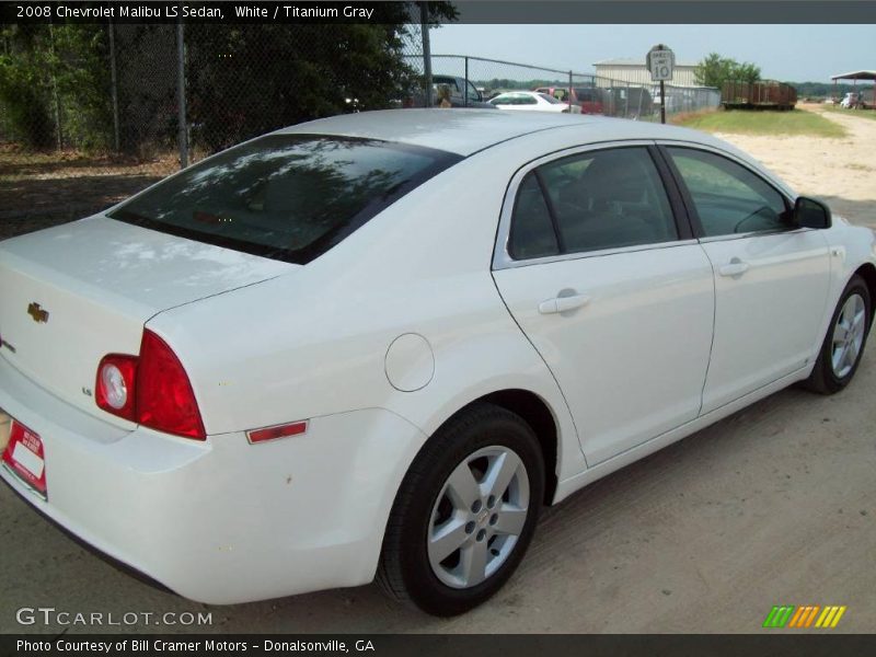 White / Titanium Gray 2008 Chevrolet Malibu LS Sedan
