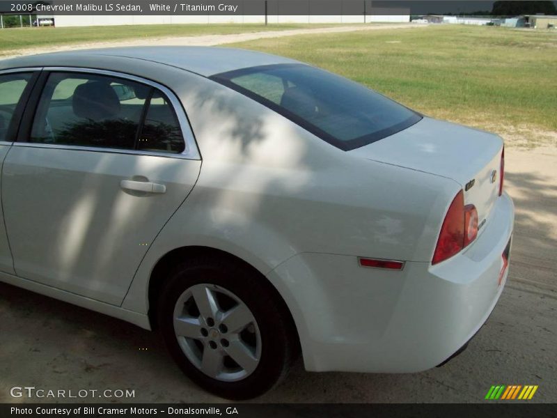 White / Titanium Gray 2008 Chevrolet Malibu LS Sedan