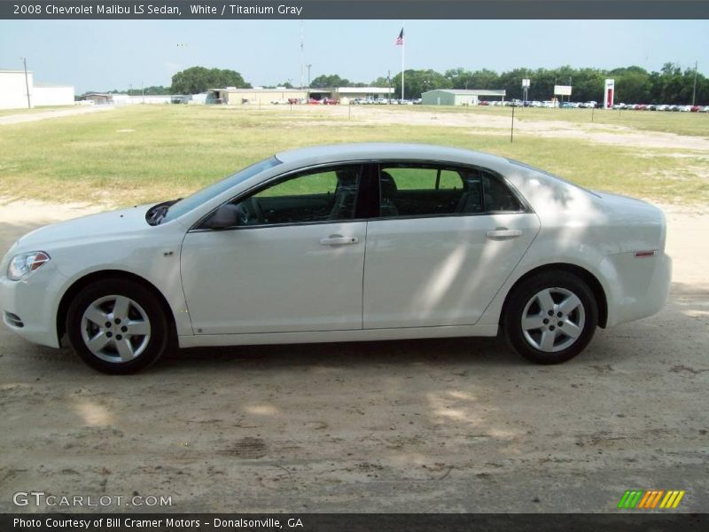 White / Titanium Gray 2008 Chevrolet Malibu LS Sedan