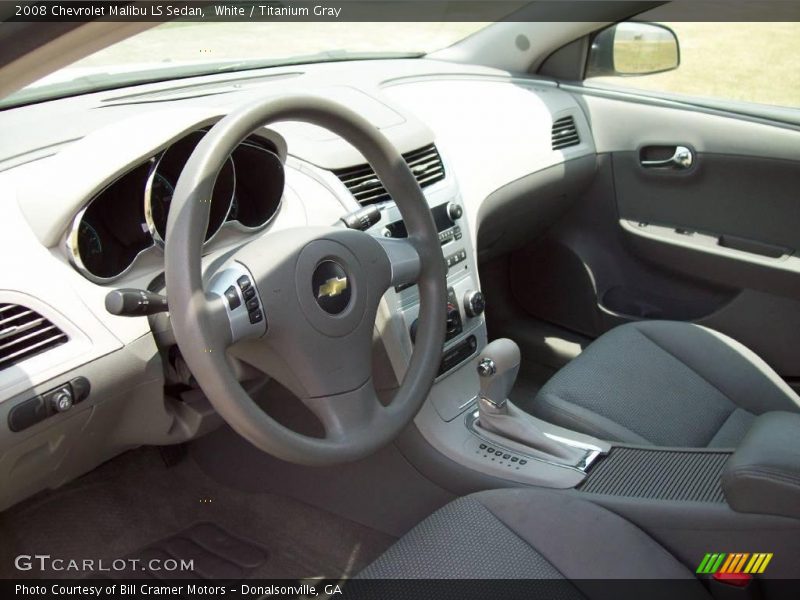 White / Titanium Gray 2008 Chevrolet Malibu LS Sedan