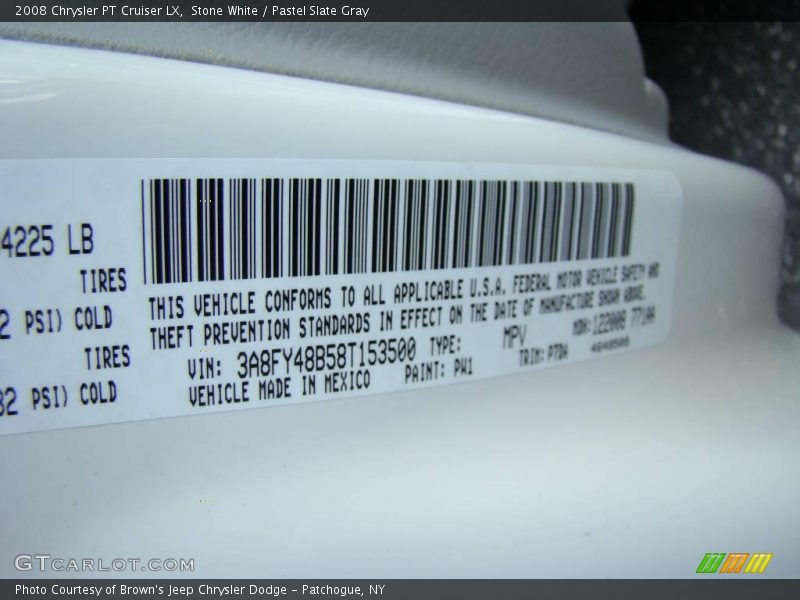 Stone White / Pastel Slate Gray 2008 Chrysler PT Cruiser LX
