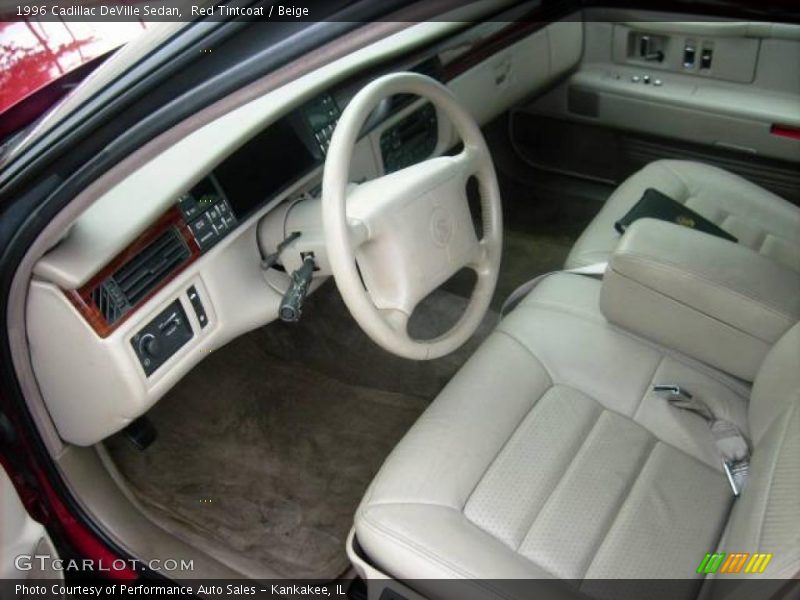 Red Tintcoat / Beige 1996 Cadillac DeVille Sedan