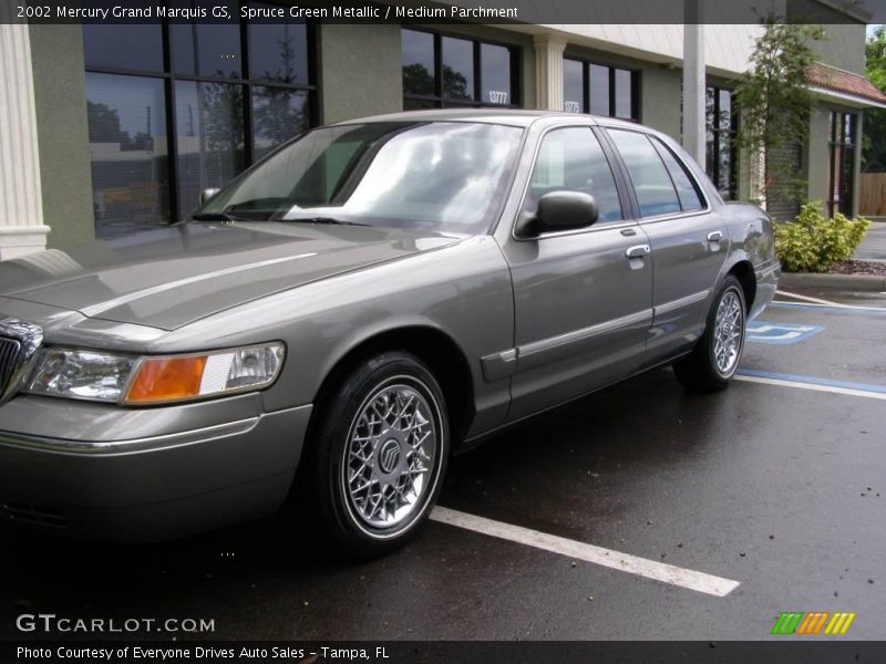 Spruce Green Metallic / Medium Parchment 2002 Mercury Grand Marquis GS
