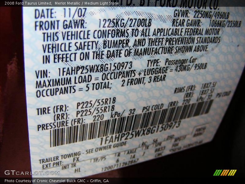 Merlot Metallic / Medium Light Stone 2008 Ford Taurus Limited