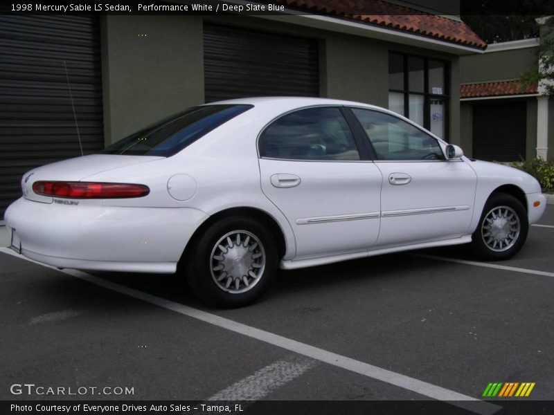 Performance White / Deep Slate Blue 1998 Mercury Sable LS Sedan