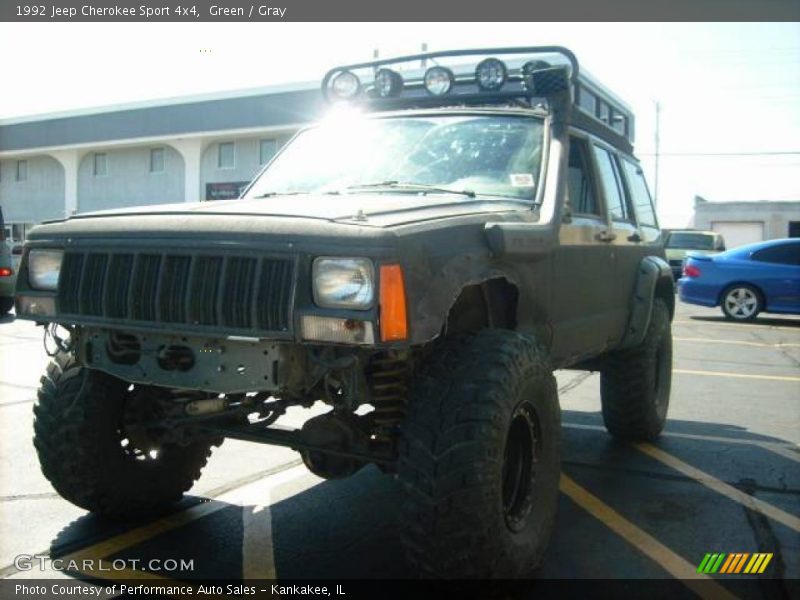 Green / Gray 1992 Jeep Cherokee Sport 4x4