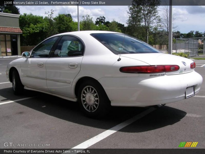 Performance White / Deep Slate Blue 1998 Mercury Sable LS Sedan