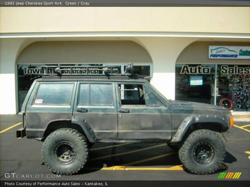 Green / Gray 1992 Jeep Cherokee Sport 4x4