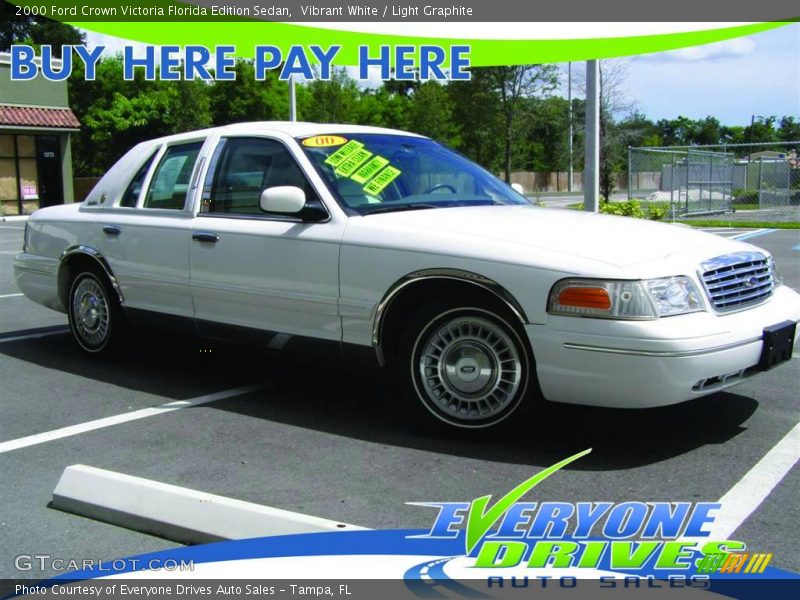 Vibrant White / Light Graphite 2000 Ford Crown Victoria Florida Edition Sedan