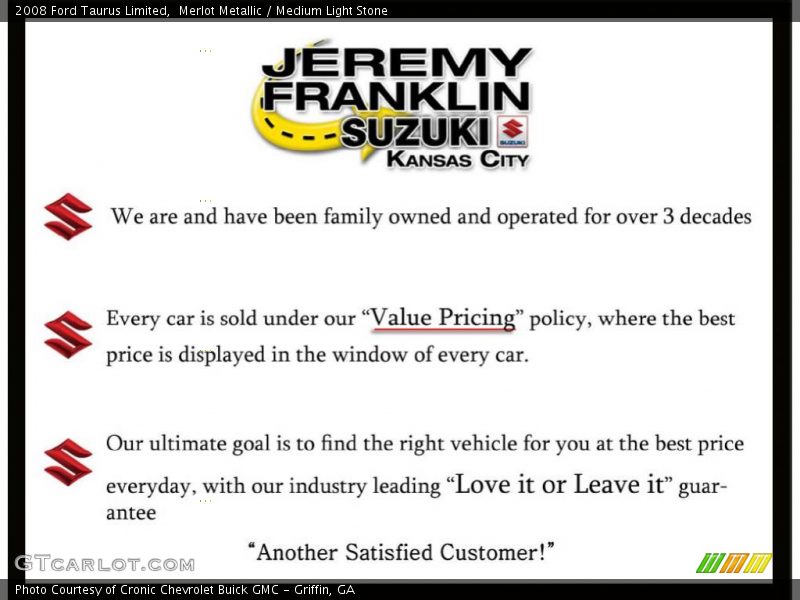 Merlot Metallic / Medium Light Stone 2008 Ford Taurus Limited