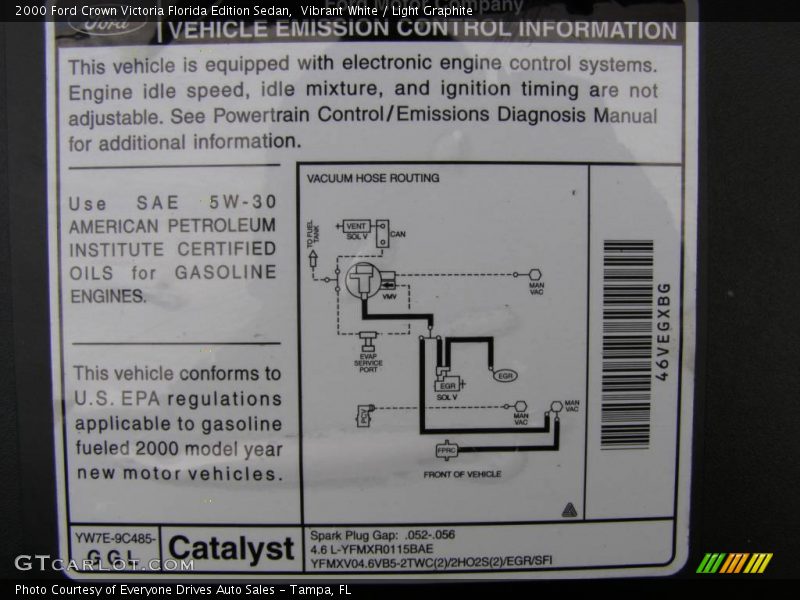 Vibrant White / Light Graphite 2000 Ford Crown Victoria Florida Edition Sedan