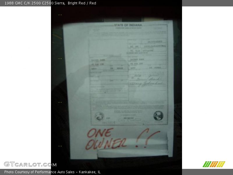 Bright Red / Red 1988 GMC C/K 2500 C2500 Sierra