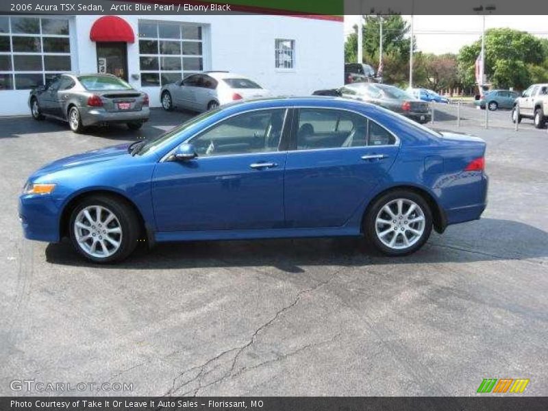 Arctic Blue Pearl / Ebony Black 2006 Acura TSX Sedan