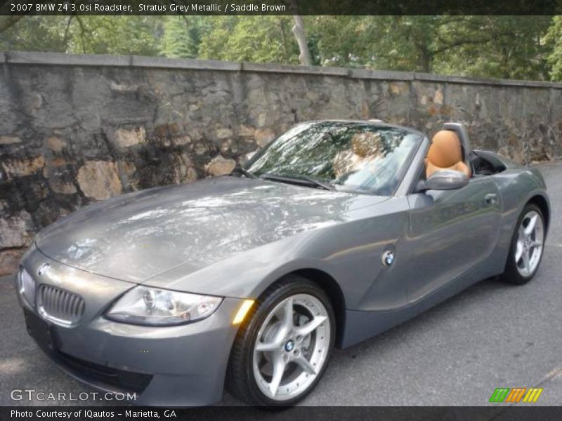 Stratus Grey Metallic / Saddle Brown 2007 BMW Z4 3.0si Roadster