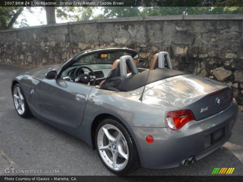 Stratus Grey Metallic / Saddle Brown 2007 BMW Z4 3.0si Roadster
