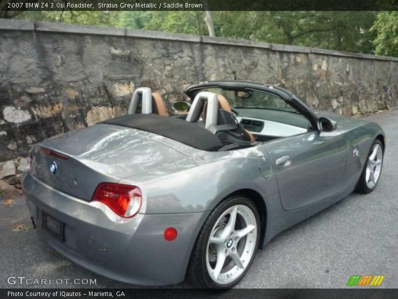 Stratus Grey Metallic / Saddle Brown 2007 BMW Z4 3.0si Roadster