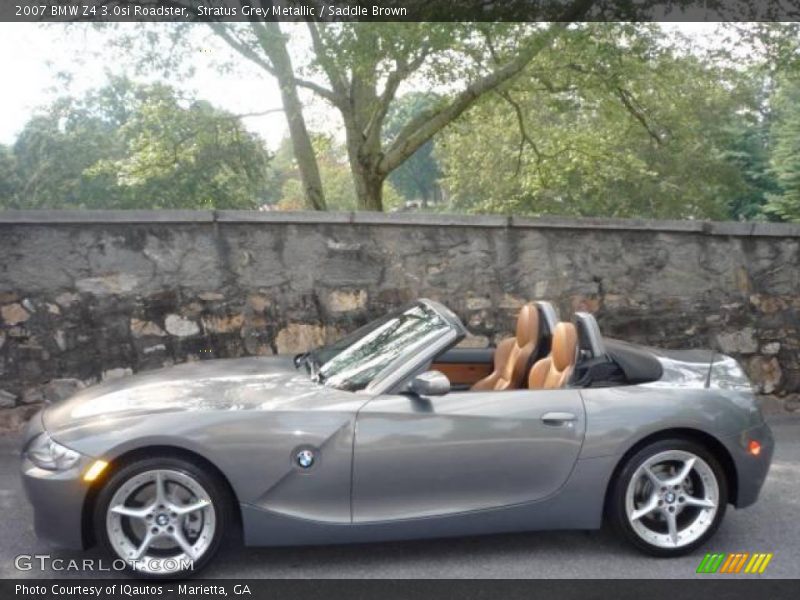 Stratus Grey Metallic / Saddle Brown 2007 BMW Z4 3.0si Roadster
