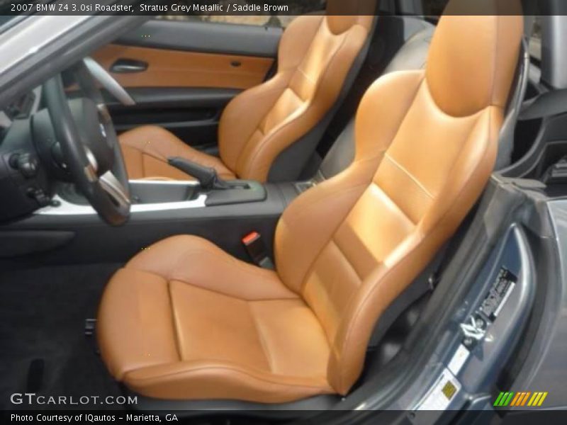 Stratus Grey Metallic / Saddle Brown 2007 BMW Z4 3.0si Roadster