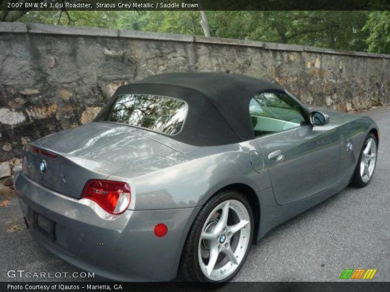 Stratus Grey Metallic / Saddle Brown 2007 BMW Z4 3.0si Roadster