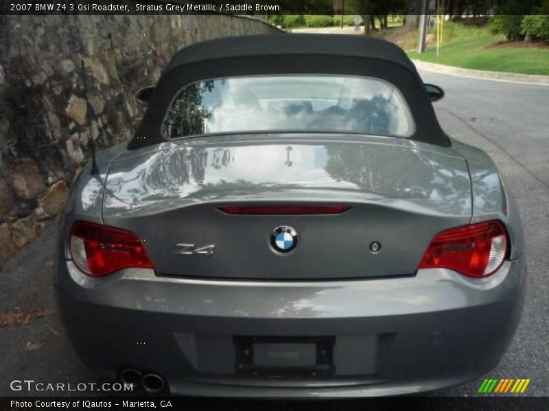 Stratus Grey Metallic / Saddle Brown 2007 BMW Z4 3.0si Roadster