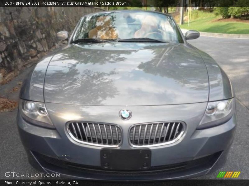 Stratus Grey Metallic / Saddle Brown 2007 BMW Z4 3.0si Roadster