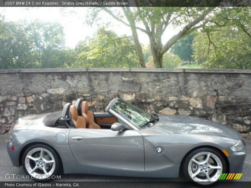 Stratus Grey Metallic / Saddle Brown 2007 BMW Z4 3.0si Roadster