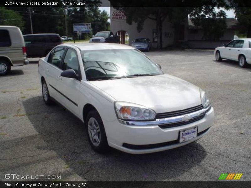 White / Gray 2004 Chevrolet Malibu Sedan