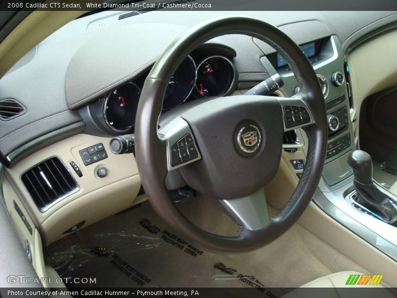 White Diamond Tri-Coat / Cashmere/Cocoa 2008 Cadillac CTS Sedan