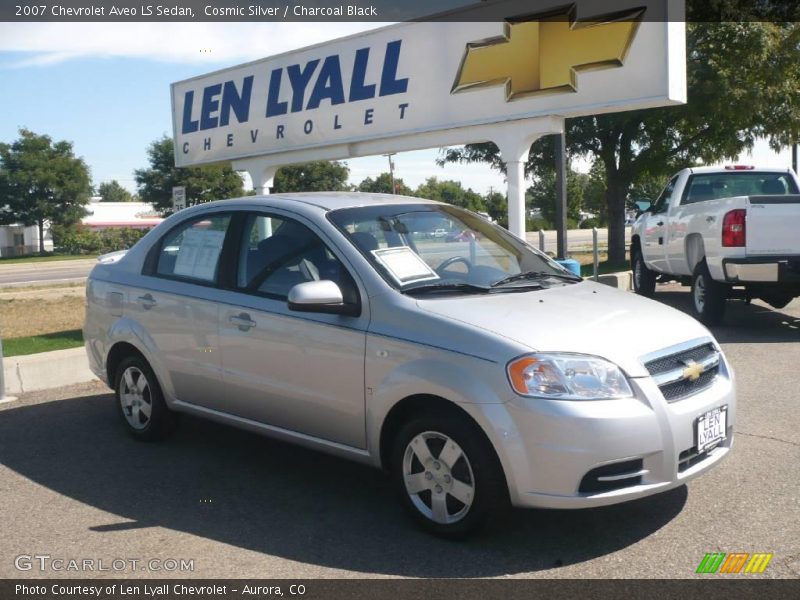 Cosmic Silver / Charcoal Black 2007 Chevrolet Aveo LS Sedan