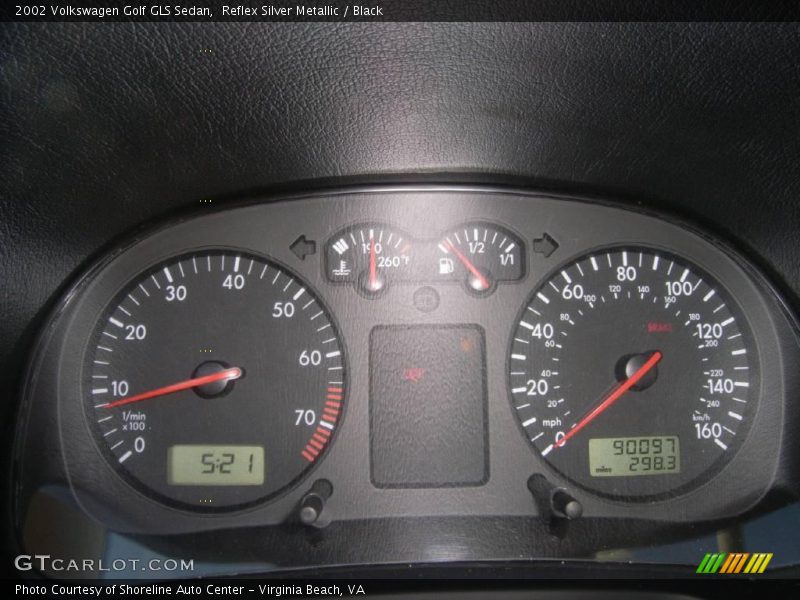 Reflex Silver Metallic / Black 2002 Volkswagen Golf GLS Sedan