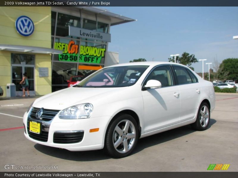 Candy White / Pure Beige 2009 Volkswagen Jetta TDI Sedan