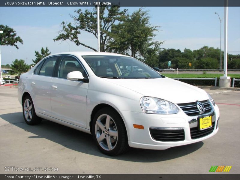 Candy White / Pure Beige 2009 Volkswagen Jetta TDI Sedan