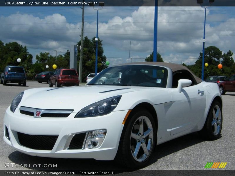 Polar White / Tan 2009 Saturn Sky Red Line Roadster