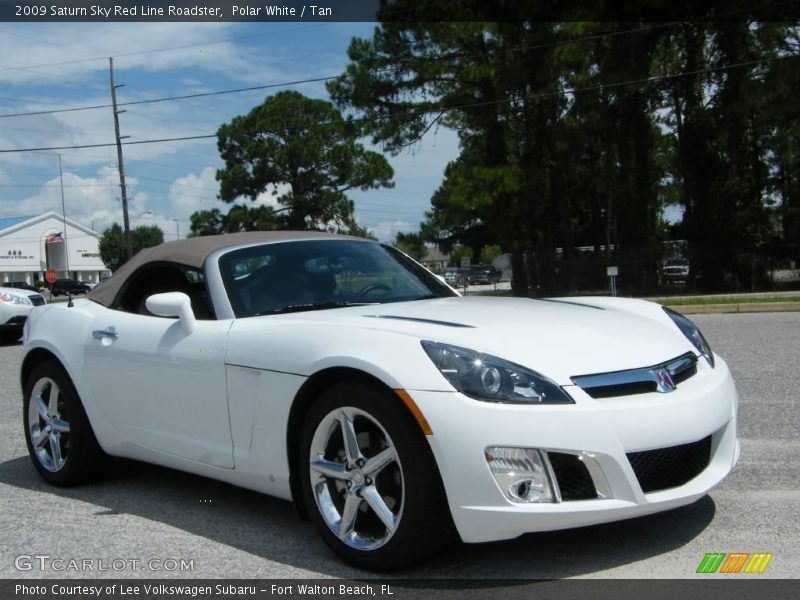 Polar White / Tan 2009 Saturn Sky Red Line Roadster