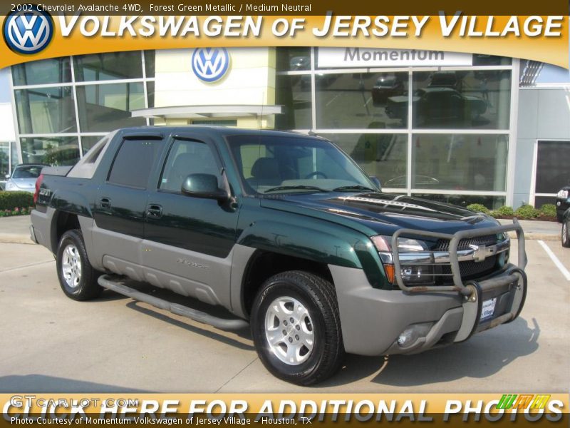 Forest Green Metallic / Medium Neutral 2002 Chevrolet Avalanche 4WD