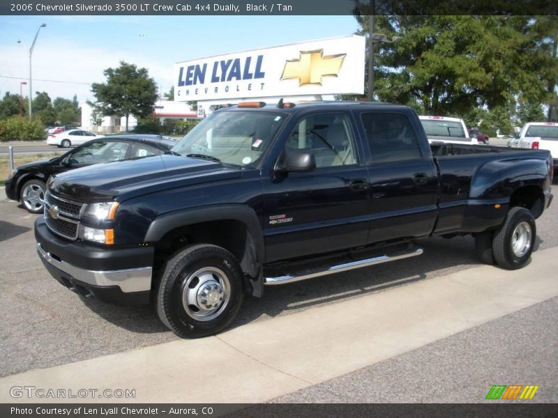 Black / Tan 2006 Chevrolet Silverado 3500 LT Crew Cab 4x4 Dually