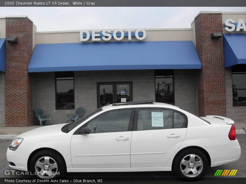 White / Gray 2005 Chevrolet Malibu LT V6 Sedan