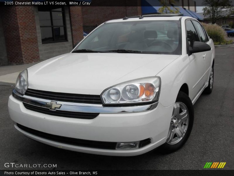White / Gray 2005 Chevrolet Malibu LT V6 Sedan