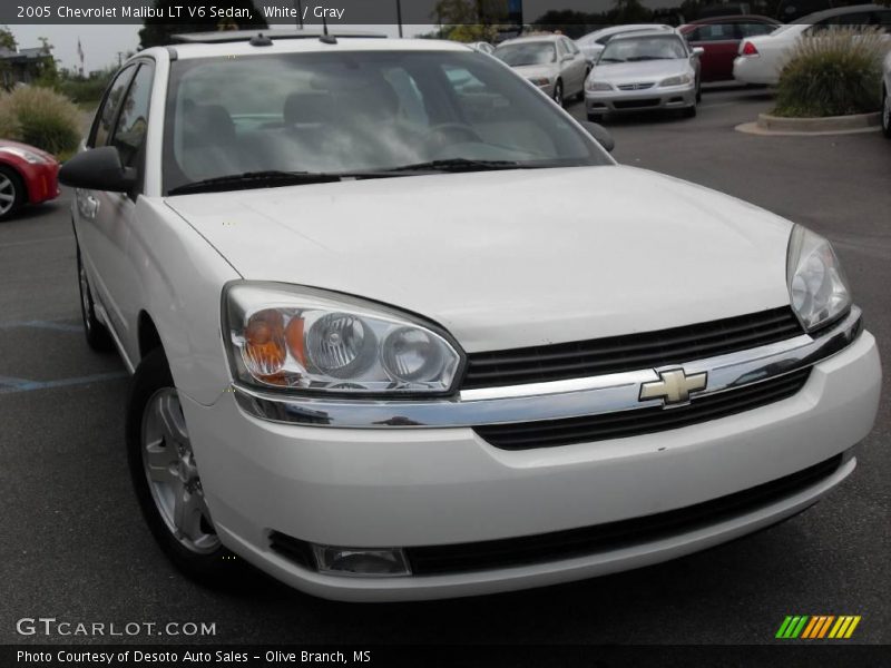 White / Gray 2005 Chevrolet Malibu LT V6 Sedan