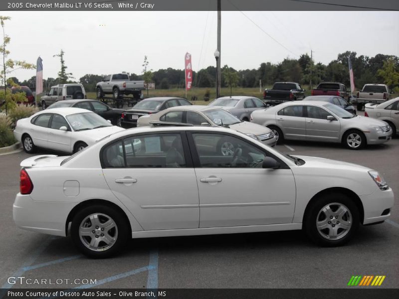 White / Gray 2005 Chevrolet Malibu LT V6 Sedan