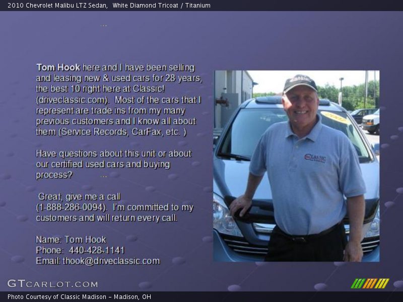 White Diamond Tricoat / Titanium 2010 Chevrolet Malibu LTZ Sedan