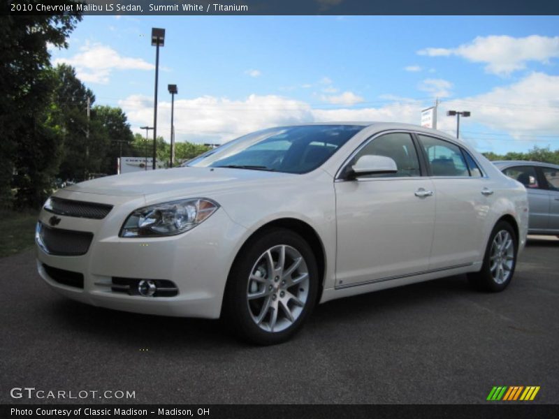 Summit White / Titanium 2010 Chevrolet Malibu LS Sedan