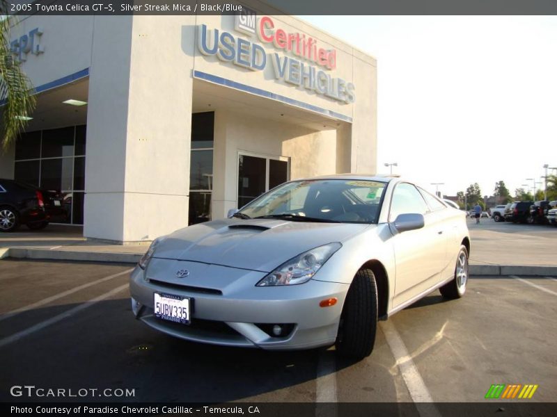 Silver Streak Mica / Black/Blue 2005 Toyota Celica GT-S