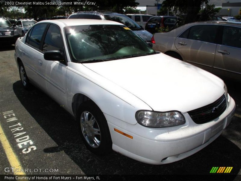 Summit White / Gray 2003 Chevrolet Malibu Sedan