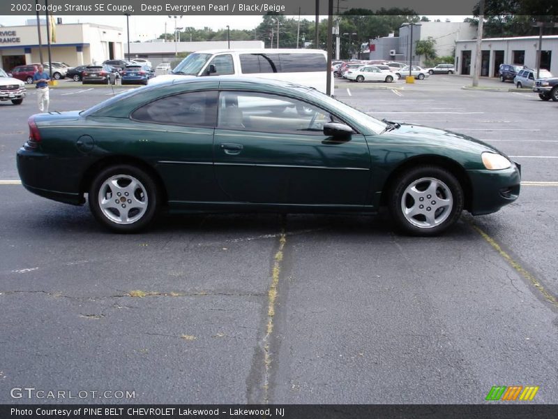 Deep Evergreen Pearl / Black/Beige 2002 Dodge Stratus SE Coupe