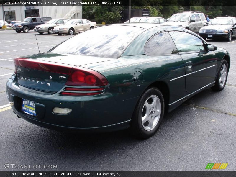 Deep Evergreen Pearl / Black/Beige 2002 Dodge Stratus SE Coupe