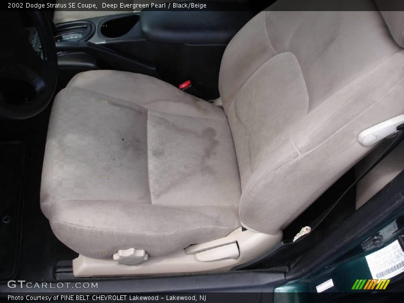 Deep Evergreen Pearl / Black/Beige 2002 Dodge Stratus SE Coupe