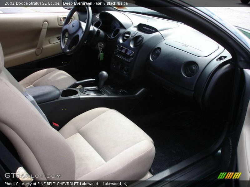 Deep Evergreen Pearl / Black/Beige 2002 Dodge Stratus SE Coupe